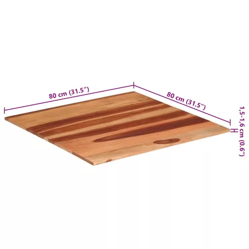 Tömör akácfa asztallap 15-16 mm 80 x 80 cm