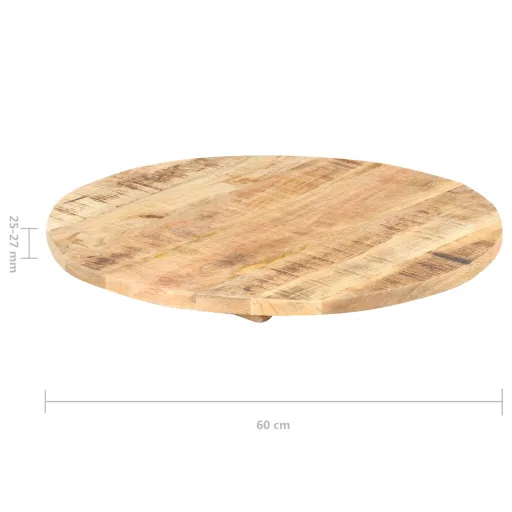 Kerek tömör mangófa asztallap 25-27 mm 60 cm