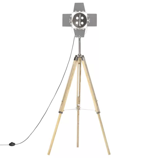 Háromlábú tömör mangófa állólámpa 140 cm