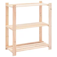   3-szintes tömör fenyőfa tárolóállvány 150 kg 80 x 38 x 90 cm
