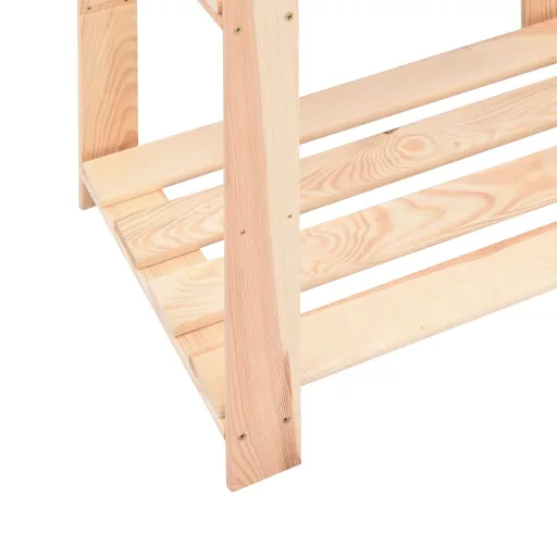 3-szintes tömör fenyőfa tárolóállvány 150 kg 80 x 38 x 90 cm