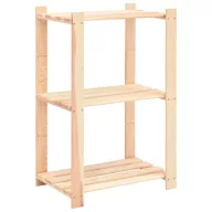   3-szintes tömör fenyőfa tárolóállvány 150 kg 60 x 38 x 90 cm