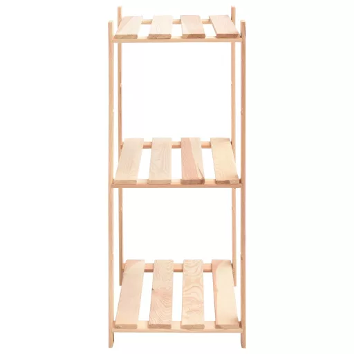 3-szintes tömör fenyőfa tárolóállvány 150 kg 60 x 38 x 90 cm