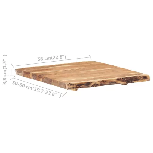 Tömör akácfa asztallap 58 x (50-60) x 3,8 cm