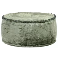 Zöld kerek bársony puff 40 x 20 cm