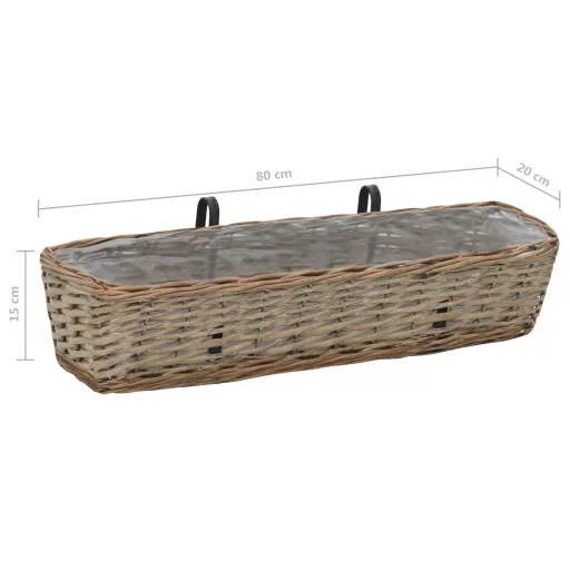 2 db fonott virágtartó PE béléssel 80 cm