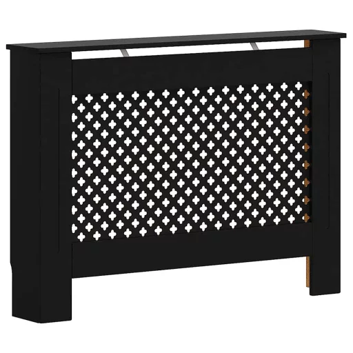 Fekete MDF radiátorburkolat 112 x 19 x 81,5 cm