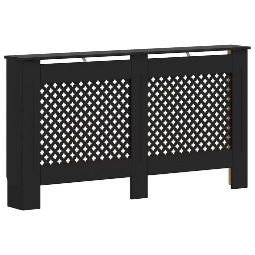 Fekete MDF radiátorburkolat 152 x 19 x 81,5 cm