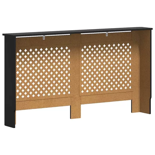 Fekete MDF radiátorburkolat 152 x 19 x 81,5 cm