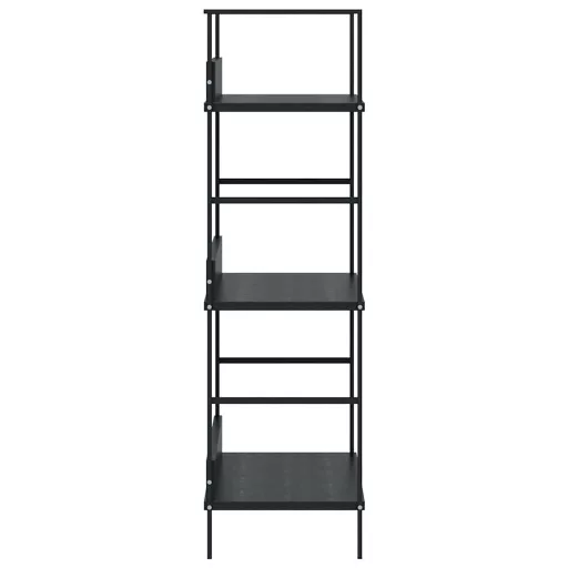 3 szintes fekete szerelt fa könyvespolc 60 x 27,6 x 90,5 cm