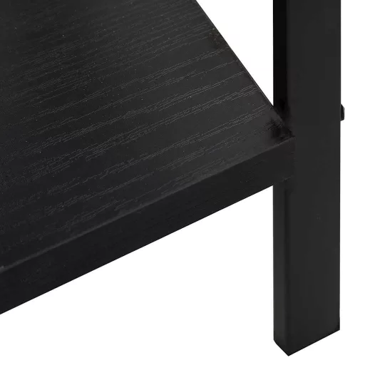 3 szintes fekete szerelt fa könyvespolc 60 x 27,6 x 90,5 cm