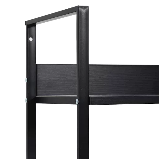 3 szintes fekete szerelt fa könyvespolc 60 x 27,6 x 90,5 cm