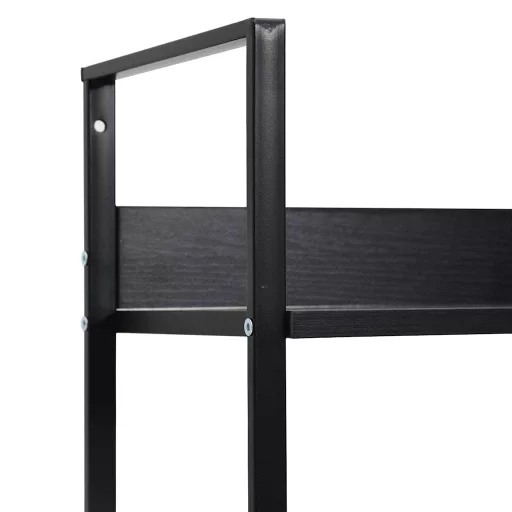 5 szintes fekete szerelt fa könyvespolc 60 x 27,6 x 158,5 cm
