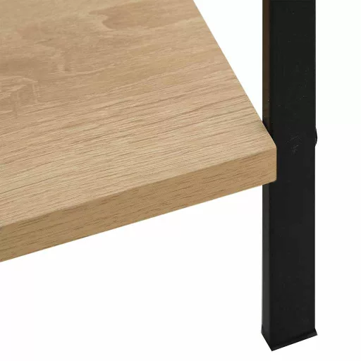 5 szintes tölgyszínű szerelt fa könyvespolc 60x27,6x158,5 cm