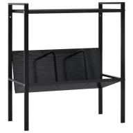 2-szintes fekete szerelt fa könyvespolc 52 x 28 x 59 cm