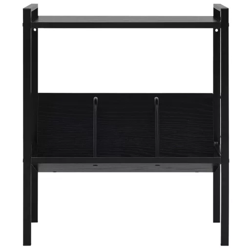 2-szintes fekete szerelt fa könyvespolc 52 x 28 x 59 cm