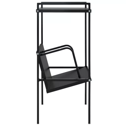 2-szintes fekete szerelt fa könyvespolc 52 x 28 x 59 cm