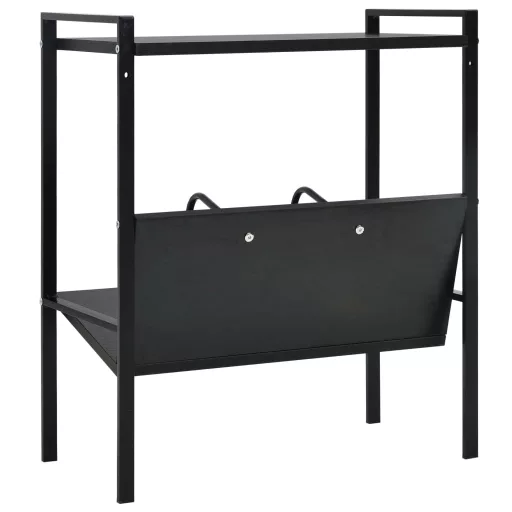 2-szintes fekete szerelt fa könyvespolc 52 x 28 x 59 cm