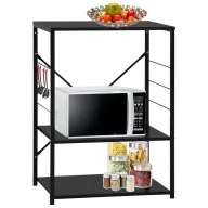   Fekete szerelt fa mikrohullámú szekrény 60 x 39,6 x 79,5 cm