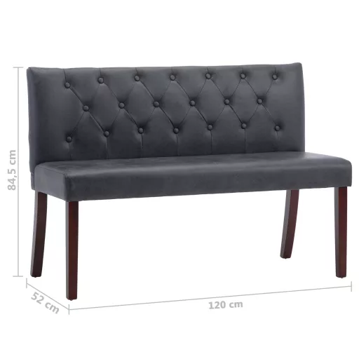 Szürke művelúr pad 120 cm
