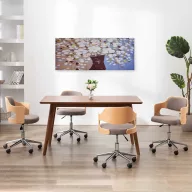   Többszínű vázás virágos nyomtatott vászon faliképszett 150x60cm