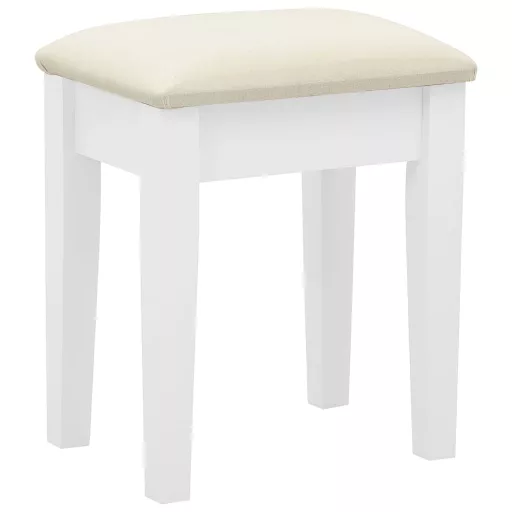 Fehér császárfa MDF fésülködőasztal ülőkével 65x36x128 cm