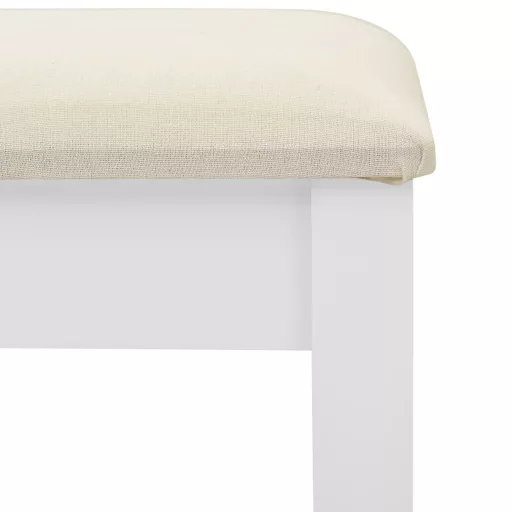 Fehér császárfa MDF fésülködőasztal ülőkével 65x36x128 cm