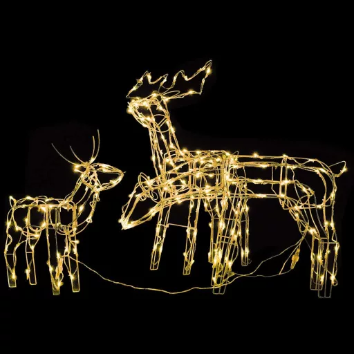 3 részes karácsonyi rénszarvas díszvilágítás 229 LED-del