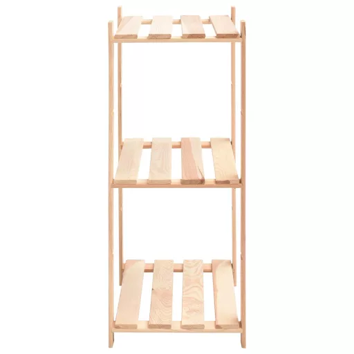 2 db 3-szintes tömör fenyőfa tárolópolc 150 kg 60 x 38 x 90 cm