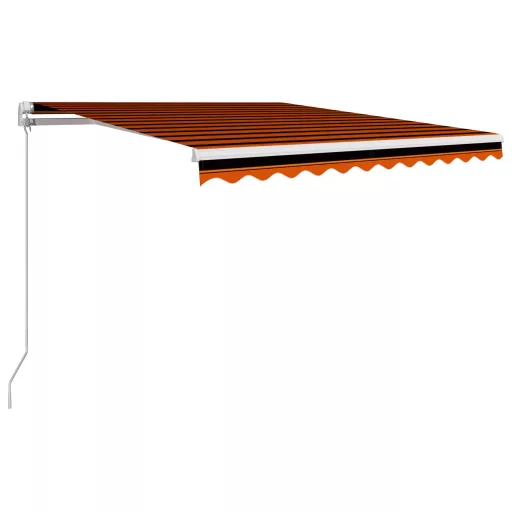 Narancssárga és barna kézzel kihúzható napellenző 300 x 250 cm