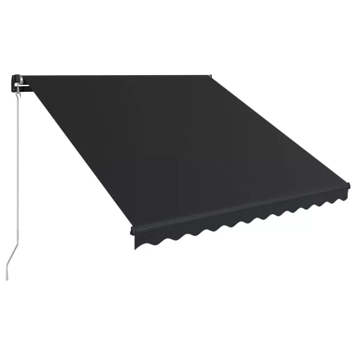 Antracitszürke kézzel behúzható napellenző 300 x 250 cm