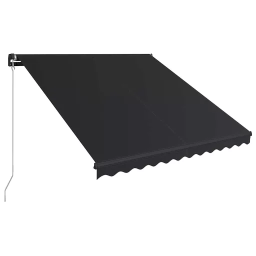 Antracitszürke kézzel behúzható napellenző 350 x 250 cm