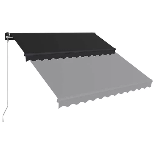 Antracitszürke kézzel behúzható napellenző 350 x 250 cm