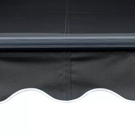Antracitszürke kézzel kihúzható LED-es napellenző 300 x 250 cm