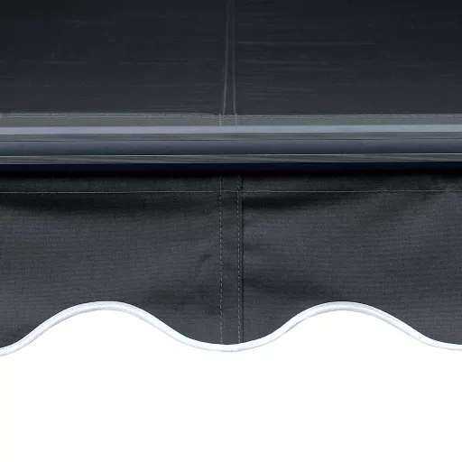 Antracitszürke kézzel kihúzható LED-es napellenző 350 x 250 cm