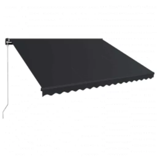 Antracitszürke kézzel kihúzható LED-es napellenző 450 x 300 cm