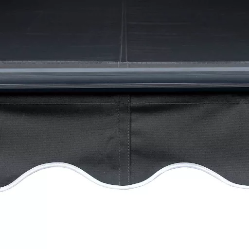 Antracitszürke kézzel kihúzható LED-es napellenző 450 x 300 cm