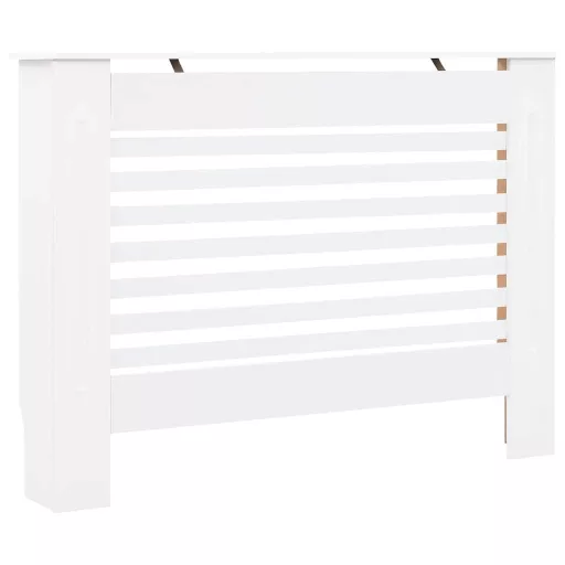 2 db fehér MDF radiátorburkolat 112 x 19 x 81,5 cm
