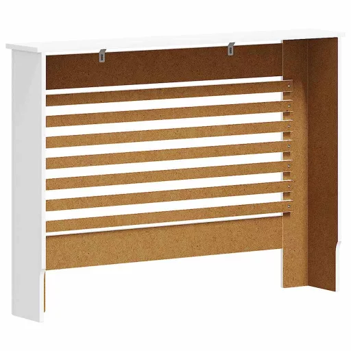 2 db fehér MDF radiátorburkolat 112 x 19 x 81,5 cm