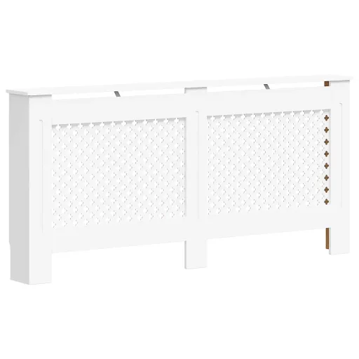 2 db fehér MDF radiátorburkolat 172 x 19 x 81,5 cm