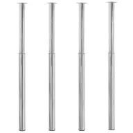 4 db krómszínű teleszkópos asztalláb 710 mm - 1100 mm
