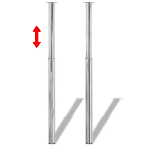 4 db krómszínű teleszkópos asztalláb 710 mm - 1100 mm