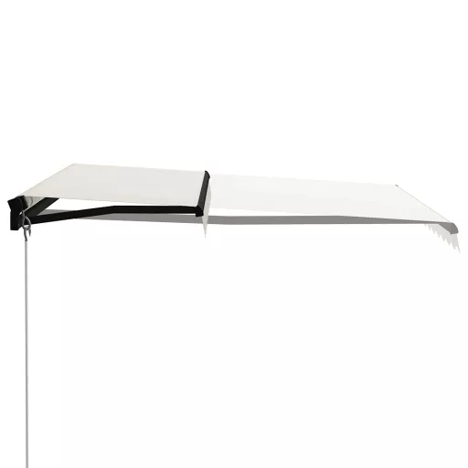 Krémszínű kézzel kihúzható LED-es napellenző 300 x 250 cm