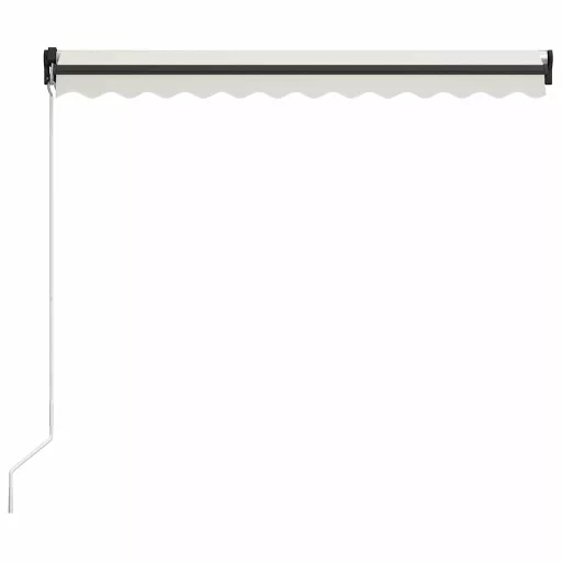 Krémszínű kézzel kihúzható LED-es napellenző 300 x 250 cm