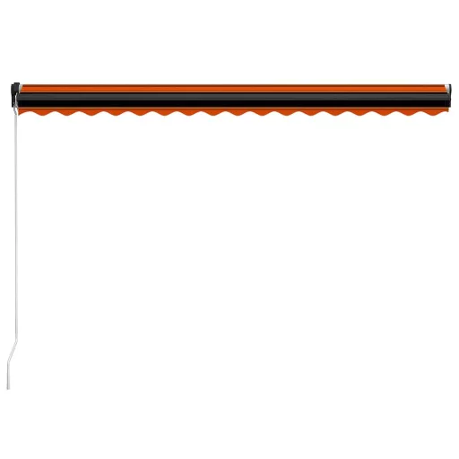 Narancs és barna kézzel kihúzható LED-es napellenző 450x300 cm