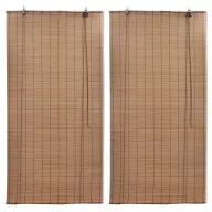 2 db barna bambusz redőny 80 x 160 cm
