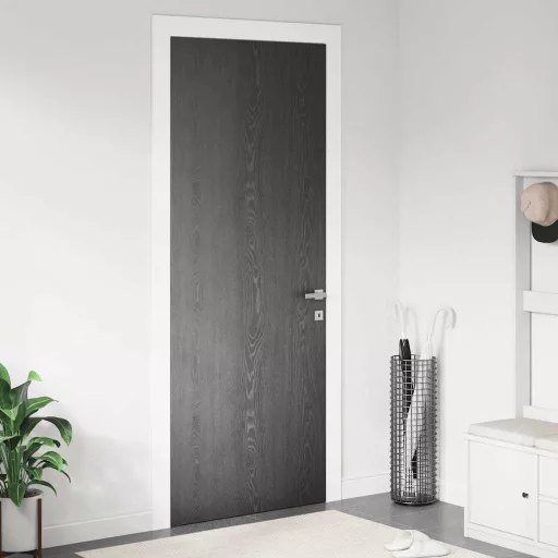 2 db sötét faszínű öntapadó PVC ajtófólia 500 x 90 cm