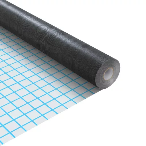 2 db sötét faszínű öntapadó PVC ajtófólia 500 x 90 cm