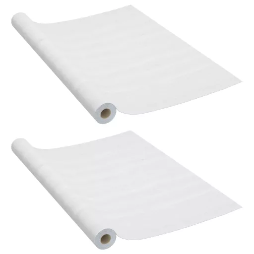 2 db fehér faszínű öntapadó PVC ajtófólia 500 x 90 cm