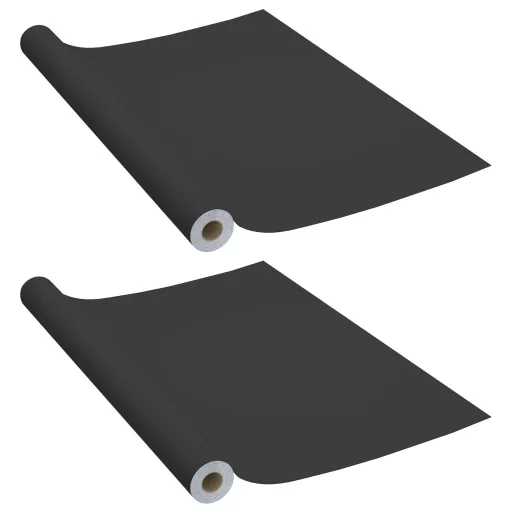 2 db fekete öntapadó PVC ajtófólia 500 x 90 cm